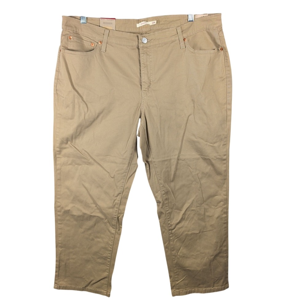 Levi's Womens 22W Boyfriend Pants Tan Khaki Chino Stretch Casual Classic New